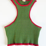 NWT Tropic Of C Crop Womens Rasta Stripe Knit Top Ribbed Racerback Cropped Tank Green Size XS Photo 0