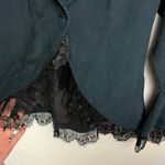 The Pyramid Collection Corduroy Corset Lace Up Jacket Sz Small Lace Trim Black Photo 9