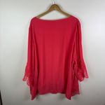 Avenue  Crochet Lace‎ Bell Sleeve Tunic Top Size 30/32 Coral Peasant Boho Cottage Photo 3