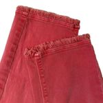 J.Jill denim Authentic Fit Cropped fringe hem jeans, melon color, size 4 EUC Photo 10