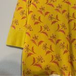 Sundance  Sausalito 3/4 Sleeve Thermal Waffle Gold Yellow Pink Floral Size PL Photo 6