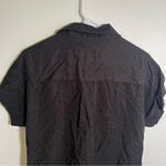 Velvet Heart Short Sleeve Button Down Top Black Tie Hem XS Photo 7