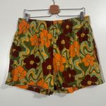 Lucy & Yak Freddie Shorts in Groovy Green and Brown Size Large Cotton Photo 1