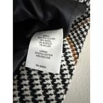 Le AL.X Women's Black White Blue Cabin Houndstooth Plaid Wool Cropped Jacket S Photo 3