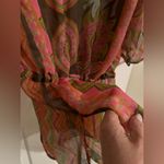 PRIYA EMBELLISHED SWIMSUIT COVER Size 40/Large adjustable waist long sleeve NWOT Orange Photo 6