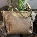 Coach Authentic LUREX METALLIC LEATHER W STUDS ZIP TOP SHOULDER BAG (EUC) Photo 0