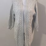 FOR THE REPUBLIC Women's Small Cream Cable Knit Cardigan Sweater Long Photo 0