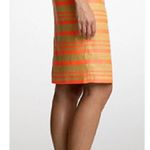 J.Crew Delfine Woven Weave Striped Straight Pencil Knee Skirt Slit 12 Tan Pink Photo 0