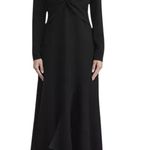 Lafayette 148 New York Black Long Sleeve Twist Front Handkerchief Hem Dress 16W Photo 0