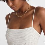 Madewell  Nola Midi Dress Cream Stripe 100% Linen  
Size Medium Photo 2