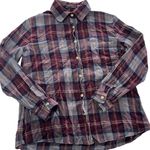 Brandy Melville Shirt Womens Small Red Plaid Flannel Button Up 100% Cotton Photo 0