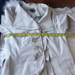 Anthropologie  Trench Coat By Idra Women’s Double Ruffle Beige Trench Jacket Size Photo 8