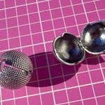 Nine West silver tone two sides clip on ball shape earrings Photo 4
