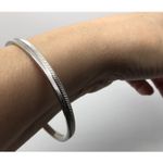 Monet Vintage  Bangle‎ Bracelet Silver tone Herringbone Chevron Etched Jewelry Photo 4