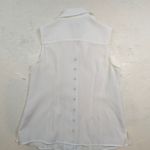 Christopher & Banks Sleeveless Collared Button Up Shirt – Women's S White Photo 6