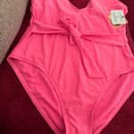 Shade & Shore  Belted Halter Plunge Neck Full Coverage One Piece Swimsuit Photo 5