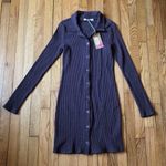 Project Social T  NWT Women's Charlize Button Front Rib Dress Brown Size M Photo 0