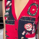 Vintage Capacity women’s Festive Red and Black Women's Sweater Vest size M Size M Photo 7