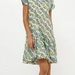 Tuckernuck NWT Oliphant Cap Sleeve Mini Dress Lupina Peri Size XL Cotton Green Photo 0