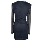 Boohoo Booohoo Black Square Neck Ruched Mesh Bodycon Dress Sexy Coctail Party Sz 12 Photo 4