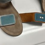 Taos Women’s Blue Textured Leather Velcro Two Strap Ankle Strap Wedge Photo 3