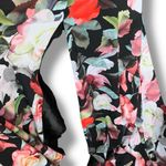 Cachet Formal Black Floral Maxi Dress 4 Crisscross Back V Neck Evening Gown Photo 6