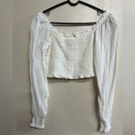 Aerie Long Sleeve Pretty Smocked Top, Soft Muslin Photo 4