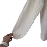 Boden Off White 100% Linen Bubble Sleeve Sweater Size 6‎ Lightweight Preppy Photo 2