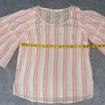 Seven7  Women's Striped Peplum Sleeve Top size small Photo 6