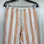 Faherty Womens Pants Small Cotton Topanga Clementine Serape Raw Hem Stripe Gauzy Photo 3