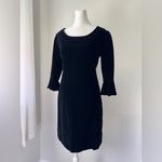Vintage ‘90s Black Velvet 3/4 Sleeve Scoop Neck Knee Length Dress Size XS Photo 1