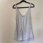 Lululemon Heather Light Gray Button Front Top Photo 3