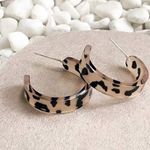 Leopard Print Hoop Earrings Brown Photo 4