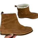 Jenni Kayne Suede Moc Shearling Lined Slip On Ankle Snow Boots Tan Size 39 Photo 0
