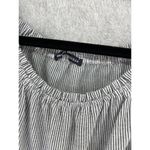 Brandy Melville  Women's Off Shoulder Blouse Blue White Striped Long Sleeve O/S Photo 1