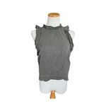 Bella Dahl Womens  Ruffle Mock Neck Tank Sleeveless Top in Night Shadow - Sz M Photo 1
