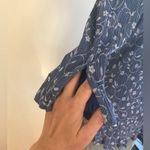 draper's & damon's Blue With White Embroidered Collared Button Top Size P XL Photo 5