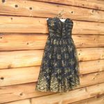 Jill Stuart Black Gold Floral Mini Dress Photo 5