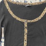 SheIn Black long sleeve Cheetah print top Photo 2