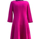 Lila Rose Lela Rose Knit Fit and Flare Jacquard Knit Dress Hot Pink New NWT $1095 Photo 4