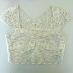 Garage White Lace Crop Top Photo 0