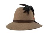Vintage Knox Custom Felt Fedora Hat with Feather Accent Tan Wool Made in USA Photo 1