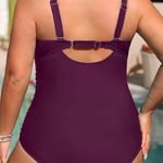Maroon 2025 Swimsuit Tummy Control Retro Full Coverage Size 22W NWT #2214 Red Photo 1