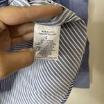 Theory  blue pinstripe button down collar blouse top size XS Photo 2