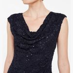Ronni Nicole  size 8 women's black formal sequin lace one piece with drape neck Photo 2