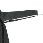 Vince  Wool Textured Knit Asymmetric Zip leather trim gray sweater Womens Small Photo 4