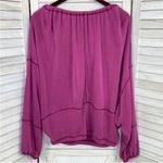 Free People  Movement Surfs Up Oversized Shirt Pocket Pullover Slouchy Knit Pink Photo 9