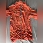 Athleta  Fastest Track Half-Zip Long Sleeve Top Heathered Orange Pullover Medium Photo 6