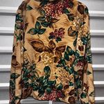 Vintage Teddi Floral Printed Jacket Coat 1990s Large Brown Photo 5