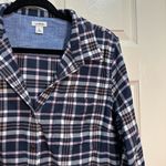 L.L.Bean Women’s  Long Sleeve Button Down Flannel Shirt Blue Pink Plaid Sz Large Photo 3